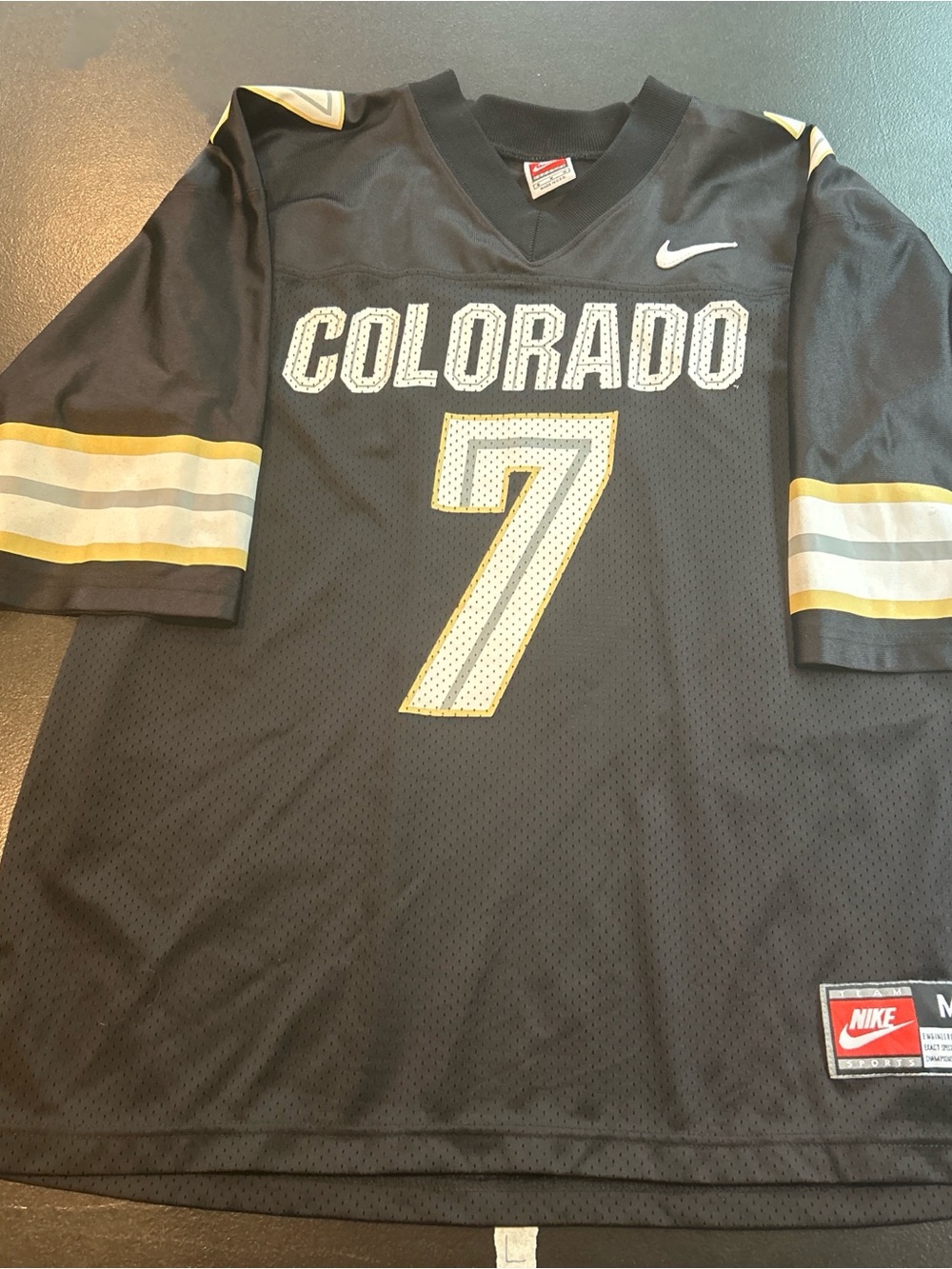 Nike Colorado Black & Gold Number 7 Football Jersey